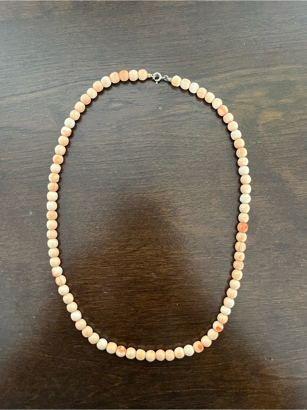 Peach and Cream Bead Necklace - Soft Neutral Strand